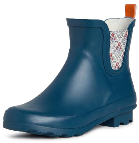 Laura Ashley Stivali da pioggia da donna, elastici, altezza caviglia, altezza caviglia, Denim, 39.5 EU