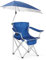 Sillas Playa Plegables Ligeras para Deportes Al Aire Libre Silla Camping con Sombrilla Tela Oxford 600D Sillón Reclinable para Playa, Camping, Pesca Capacidad de Carga 120kg