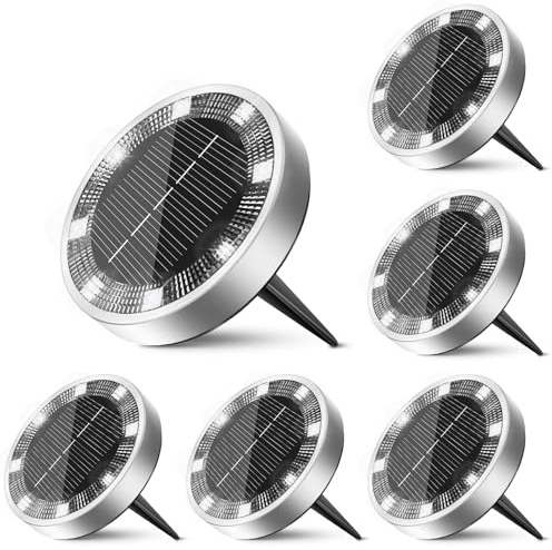 inkgear 6 Pack Solar Lights Outdoor Waterproof, 8 LED Solar Ground Lights