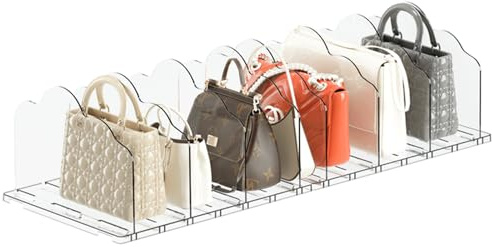 Wmzjnljy 2pcs 8 Adjustable Handbag Storage Organiser, Plastic Organiser Divider for Bags Purse Organizer, For Kitchen, Closet, Bathroom(Z148-2)