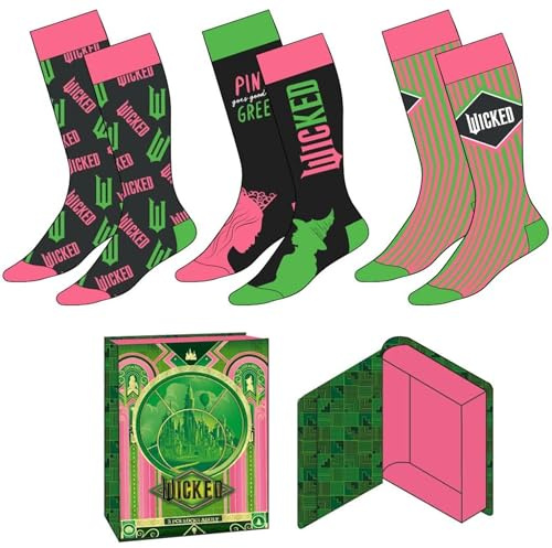 Cerdá LIFE'S LITTLE MOMENTES Wicked Socken, Größe 36-43, bequem und weich, 3er-Pack oder einzeln, Wicked Socken mit einzigartigem Stil, offizielles Lizenzprodukt