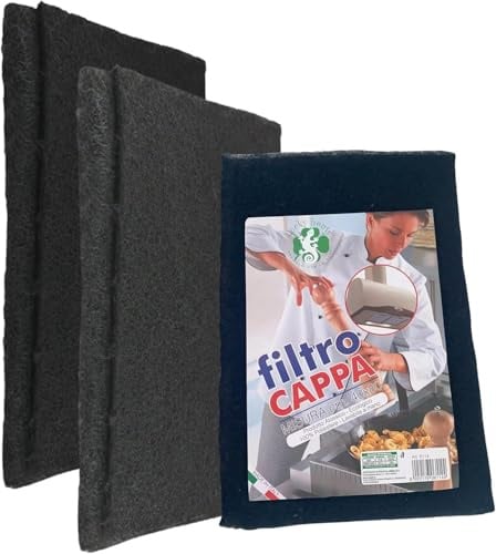 AURACASA Filtro Cappa Cucina Universale Ritagliabile, Filtri Cappa Cucina Antigrasso Lavabile a Mano - 40x80 cm, 2 Pezzi Nero