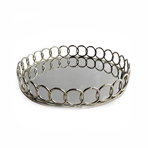American Atelier 1332747 - Bandeja Redonda para Espejo, Color Plateado