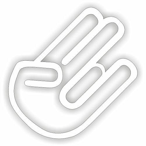 folien-zentrum - Hand Weiß 10 x 7 cm - hochwertiger Aufkleber Auto Tuning - OEM & JDM Auto Sticker - Lustige Aufkleber für Auto - Stickerbomb - Autoaufkleber - Made in Germany
