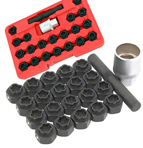 Neilsen CT4132 22pc Locking Wheel Nut Key Set Compatible with BMW Models – Includes 22 Keys with 1/2in Drive Socket Adaptor, Durable Storage Case, Ideal for Locking Wheel Bolts
