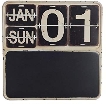 Memotafel Memoboard Vintage Kalender Kreidetafel 2,5 x 40 x 40 cm