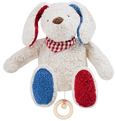 Efie Bio - Spieluhr Hund, kontrolliert biologischer Anbau (organic), Made in Germany, GOTS zertifiziert, nachhaltig, Melodie (Sandmann lieber Sandmann)