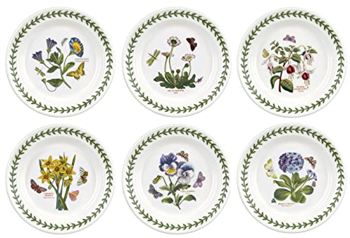 Portmeirion Botanic Garden Lot de 6 Assiettes à Dessert 16,5 cm – À mélanger – Design Anglais – Passe au Lave-Vaisselle, au Micro-Ondes, au Four Chaud Uniquement et au congélateur