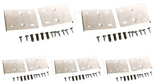 Kit de réparation de charnière pour porte de placard de cuisine avec 2 plaques et vis de fixations - Blanc crème