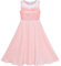 Sunny Fashion Mädchen Kleid Rosa Strass Chiffon Brautjungfer Tanzen Maxi Kleid Gr. 134