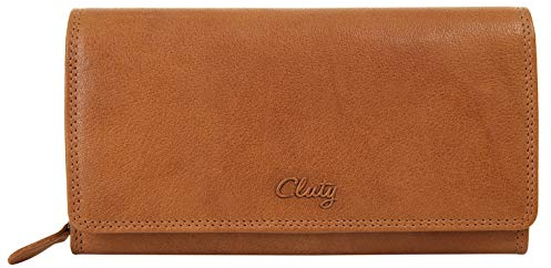 Cluty Geldbörse Echt Leder Damen | cognac | 020352