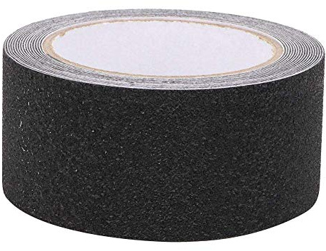 PEVA/PU Anti-Rutsch-Klebeband Gummi-Anti-Rutsch-Klebeband Trittstufe Rutschhemmender Sicherheitsstreifen 5 m für Treppen, Trittstufen.(Black),Warnband