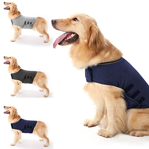 Anti-Angst Mantel Hund - Beruhigungsweste für stressige Momente (Marineblau M)
