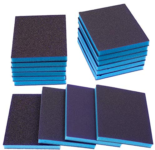 BokWin 16 Stück Schleifschwamm Körnung Schleifblöcke, waschbar und wiederverwendbar, Sandschwamm-Set (inkl. 4 Sortierungsqualität)