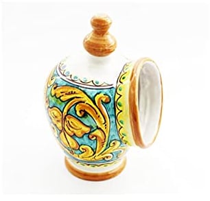 ILAB Saliera in ceramica decorata a mano da ceramisti siciliani di Santo Stefano di Camastra gianluca art 15