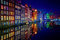 AMSTERDAM Fototapete VLIES-250x186 cm (6154A)-Skyline Bei Nacht Altstadt Holland Fotokunst Wandtapete-Inkl. Kleister-Vliestapete Bild Dekoration Wand-Dekor Moderne Motiv-Tapete Panorama Poster XXL