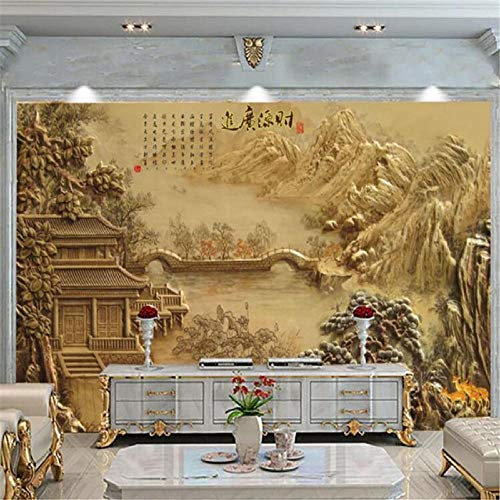 Benutzerdefinierte Fototapete 3D-Wandbild China Retro Moderne Tapete Landschaft-Größe Fototapeten 3D-Tapete 430Cm(W)×300Cm(H)