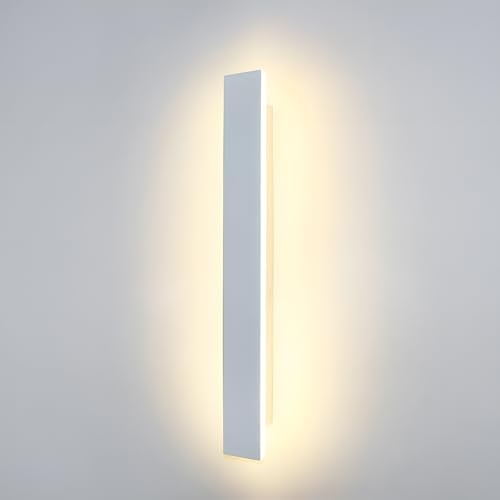 ZTWLEED LED Wandleuchte Innen Lange 40CM,12W Wandlampe Moderne | Drei Farbtemperaturen 3000K/4000K/6000K Wandbeleuchtung für Schlafzimmer Wohnzimmer Korridor Treppenhaus,110-240V,Weiß