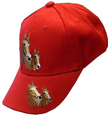 Westernlifestyle Kinder Basecap Cap mit Schild Bestickt mit Pferd (Rot)