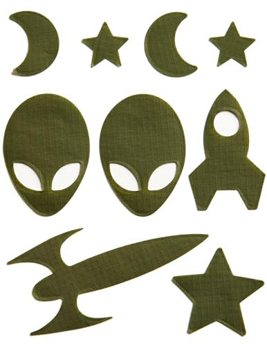 DJR Raum - Selbstklebende Reparaturflicken für Daunenjacken | Schnell und Einfach, Wasserfest, Reißfest, Vorgeschnitten | 9-teiliges Set für Schlafsäcke, Zelte und Outdoor-Ausrüstung (Olivgrün)