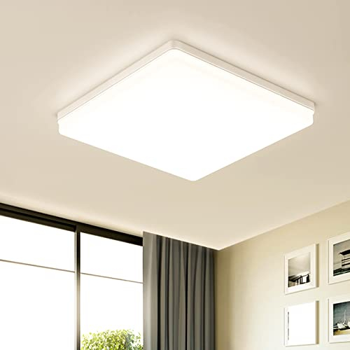 EASY EAGLE LED Deckenleuchte 48W, 4800LM, 3000K Led Lampen Deckenlampe, IP44 Badlampe Leuchte, Panel Flach Lampe für Wohnzimmer, Schlafzimmer, Küchenlampe, Esszimmer, Büro, 30cm