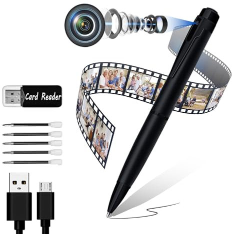 TKQTZ 64GB Camera Pen 1080P Motion Detection Security Camera Pen with Mini Spy Hidden Camera for Indoor Outdoor Meetings and Classrooms
