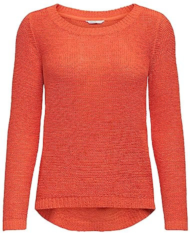 ONLY Onlgeena XO L/S Pullover Knt Noos Jersey de Punto, Tigerlily, L para Mujer