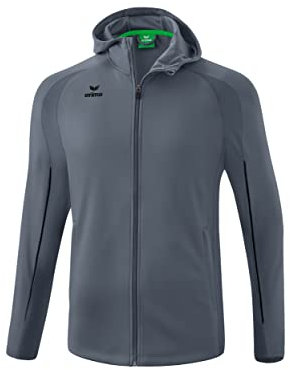 Erima Unisex Erwachsene Erwachsene Liga Star Trainingsjacke mit Kapuze (1032330), slate grey/schwarz, XL