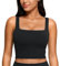 CRZ YOGA Damen Butterluxe Sport BH Gepolstert Ohne Bügel Crop Tops Atmungsaktive Yoga Tank Top Fitness Workout Sports Bra Schwarz 40