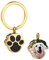 MeMeDIY Personalisierte Pfotenabdruck Gedenkurne Anhänger Schlüsselanhänger für Haustier Asche Benutzerdefiniertes Foto/Text/Datum Edelstahl Hund Katze Asche Schmuck mit Trichter Kit (Stil C: Gold)