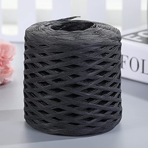 VITAU Hilo de Paja de Rafia de 200m para Ganchillo a Mano, Bolsa de Sombrero, Cuerda de Paja Artesanal para Hornear, Embalaje, Envoltura de Regalo de Flores