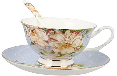 Cabilock 1 Jeu Tasse à Café Tasse En Céramique De Luxe Coupe Japonaise De Kung-fu En Porcelaine Fine à Thé De Style Européen Assiettes Soucoupe Ancien Porcelaine Tendre