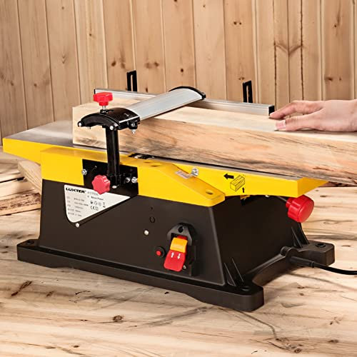 1800W Electric Wood Planer, 6 Inch Multifunctional Jointers Woodworking Benchtop Jointer, Heavy Duty Benchtop Planer with 3mm Cut Depth for Wood Cutting Woodworking Enthusiast, 12000 RPM/min