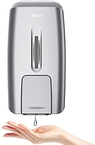 PLUSSEN Seifenspender zur Wandmontage, Wand-Spender für Flüssigseife - Wandseifenspender für Reinigungsmittel, Bad Dispenser für Duschgel（9088-Grau）