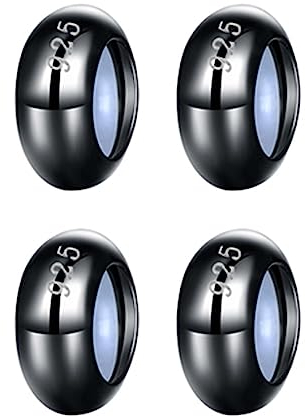 GW Charms Stopper 925 Sterling Silber für Armband mit Gummi Clip Stopper Charms für Bead Charm Armband Anhänger Spacer (4X Schwarz)