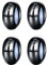 GW Charms Stopper 925 Sterling Silber für Armband mit Gummi Clip Stopper Charms für Bead Charm Armband Anhänger Spacer (4X Schwarz)