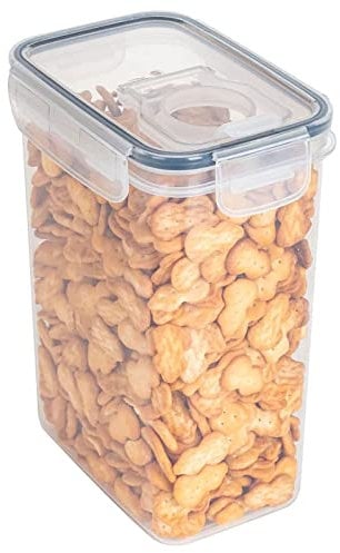 DASHadao Clear Plastic Storage Containers with Lids Kitchen Airtight Jar Cereal Pasta Jars Sugar Flour Container Big and Small Food Bin for Kitchen Pantry Organizers and Storage