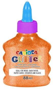 Carioca Colla bottiglietta glitter glue neon lavabile 88 ml arancione 3+