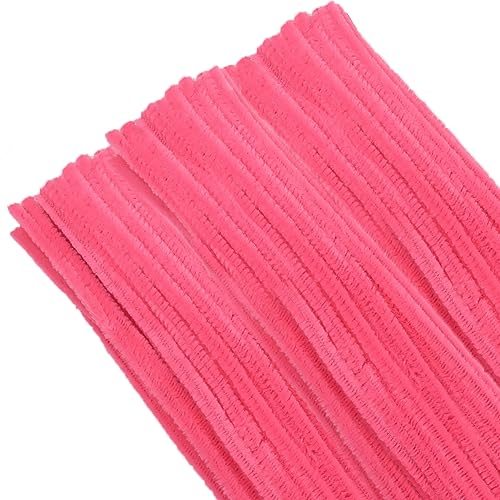 TOAOB Pfeifenreiniger Dunkelrosa zum Basteln 100 Stück Chenilledraht Pfeifenputzer Lang 30 cm X 6mm Pipe Cleaner Basteln für DIY Handwerksprojekte