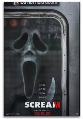 VZRSQZK Movie Scream 6 Poster, dekoratives Gemälde, Leinwand-Wandposter und Kunstdruck, modernes Familienschlafzimmer-Dekor-Poster, 20 x 30 cm