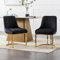 Wahson Esszimmerstühle 2er Set aus Samt Küchenstuhl mit goldenem Metallgestell Polsterstuhl mit Lehne für Esszimmer/Wohnzimmer, Schwarz