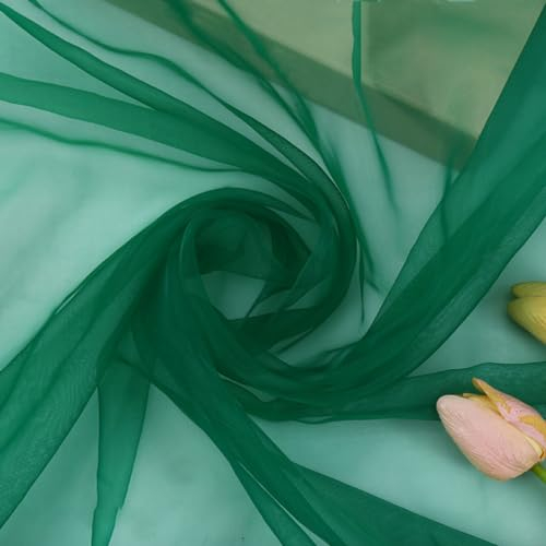 Wambere 100cm×150cm Stoff aus Organza,Tüllstoff Tüll Meterware Tüll Dekostoff Tulle Fabric für Nähen DIY Basteln Kleidung Hochzeitskleider Party Geburtstag Hochzeit Hintergrunddekoration,Dunkelgrün