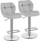 Yaheetech Juego de 2 Taburete de Bar Taburete de Altura Ajustable 89-111 cm Taburete Industrial Metal Silla de Cocina Tasburete Alto para Cocina Bar Comedor Gris Claro