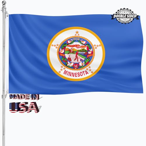 Minnesota Staatsflagge, 7,6 x 12,7 cm, doppelseitige Flagge von Minnesota State Outdoor, strapazierfähig, 3-lagig, dickes Nylonmaterial mit 2 Metallösen, 4 Reihen Nähte