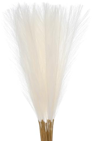 sourcing map Erba finta della pampa, 18 pezzi, 55 cm, soffice erba della pampa artificiale, decorazione alta, per soggiorno, feste, vaso da parete, decorazione per matrimoni, colore: crema