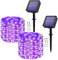 Augone Solar String Lights Waterproof, 2Packs 120 LED 12M 8 Modes Solar Fairy Lights Outdoor/Indoor Garden Lights Copper Wire Lighting for Wedding, Patio, Yard, Festoon, Party, Christmas (Purple)