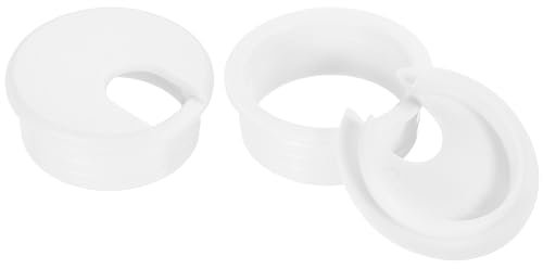 sourcing map Cable Hole Cover, 2Pcs 45mm/1-3/4inch ABS Desk Cable Wire Cord Grommet Hole Cover for Office Computer Desk Wire Organizer, White