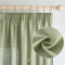Woaboy Tende per Interni Lino con Fettuccia Tende Moderne Traslucido Decorative per Soggiorno Camera da Letto Finestra 2 Pezzi 140x280cm Verde