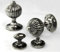 UNDERGROUND PARTS Jones & Grey Vintage Regency Style Solid Brass Reeded Round Door Knobs Handles - Antique Nickel (Bathroom Handles)