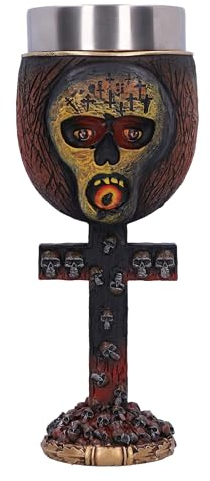 Nemesis Now Slayer Seasons in The Abyss Goblet 20,5 cm, resina, producto oficial de Slayer Band, copa de Slayer, banda de metal, inserto de acero inoxidable, fundido en la mejor resina, pintado a mano